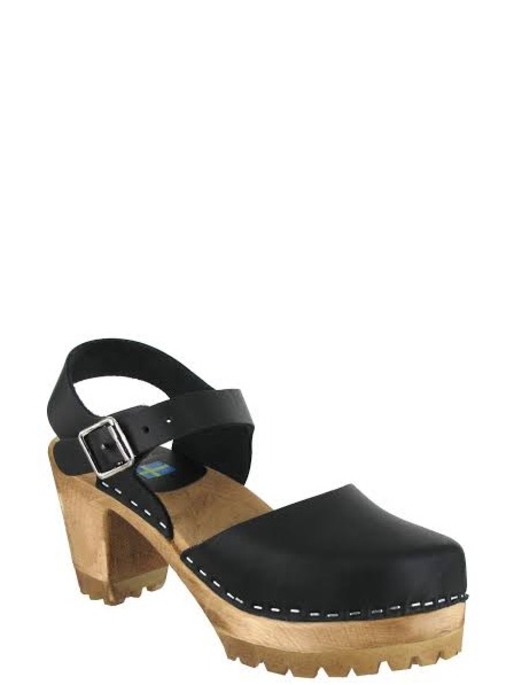 MIA Black Abby Clog Sandals with Buckle Strap